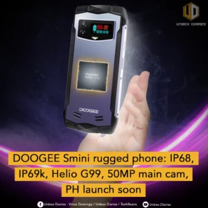 DOOGEE Smini rugged phone: IP68, IP69k, Helio G99, 50MP main cam, PH launch soon