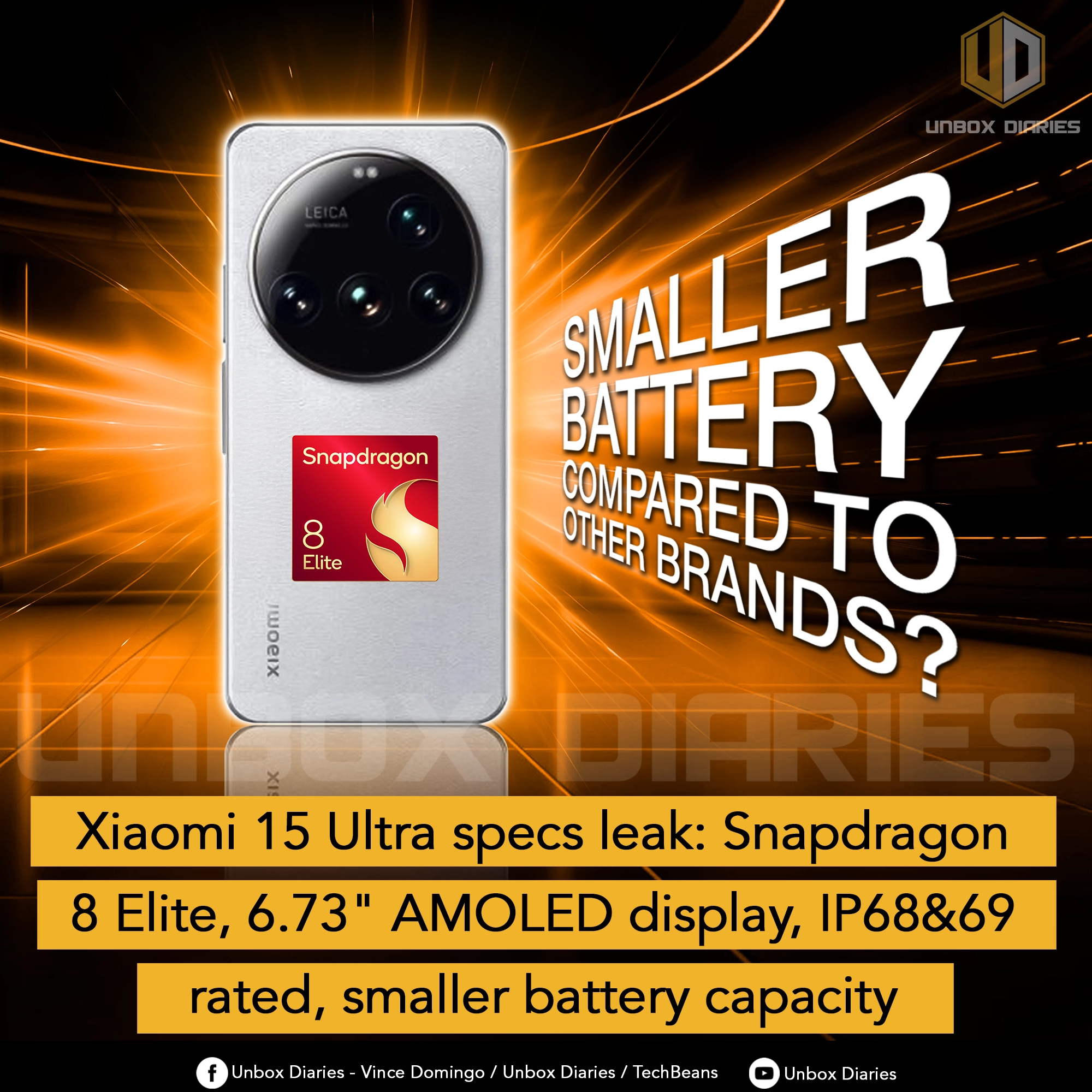 Xiaomi 15 Ultra specs leak: Snapdragon 8 Elite, 6.73