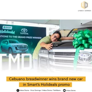 cover photo of cebuano subscriber winning land cruiser.