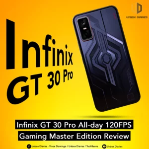 cover photo of infinix gt 30 pro full review.