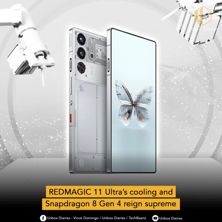 redmagic 11 ultra in the middle with snow in the background.