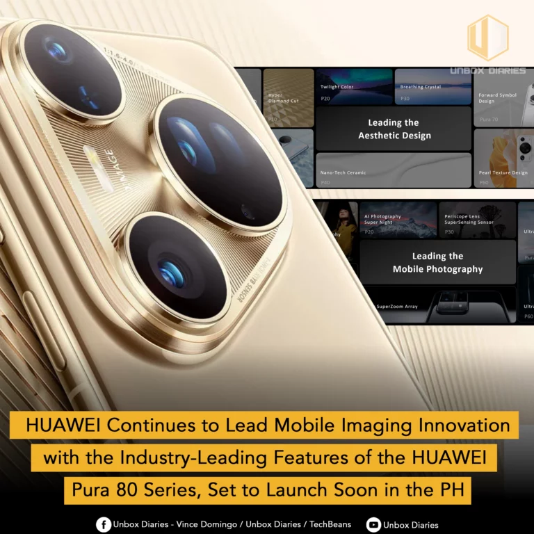 Promotional image for the HUAWEI Pura 80 Series, highlighting its camera and design innovations, with text "HUAWEI Continues to Lead Mobile Imaging Innovation.