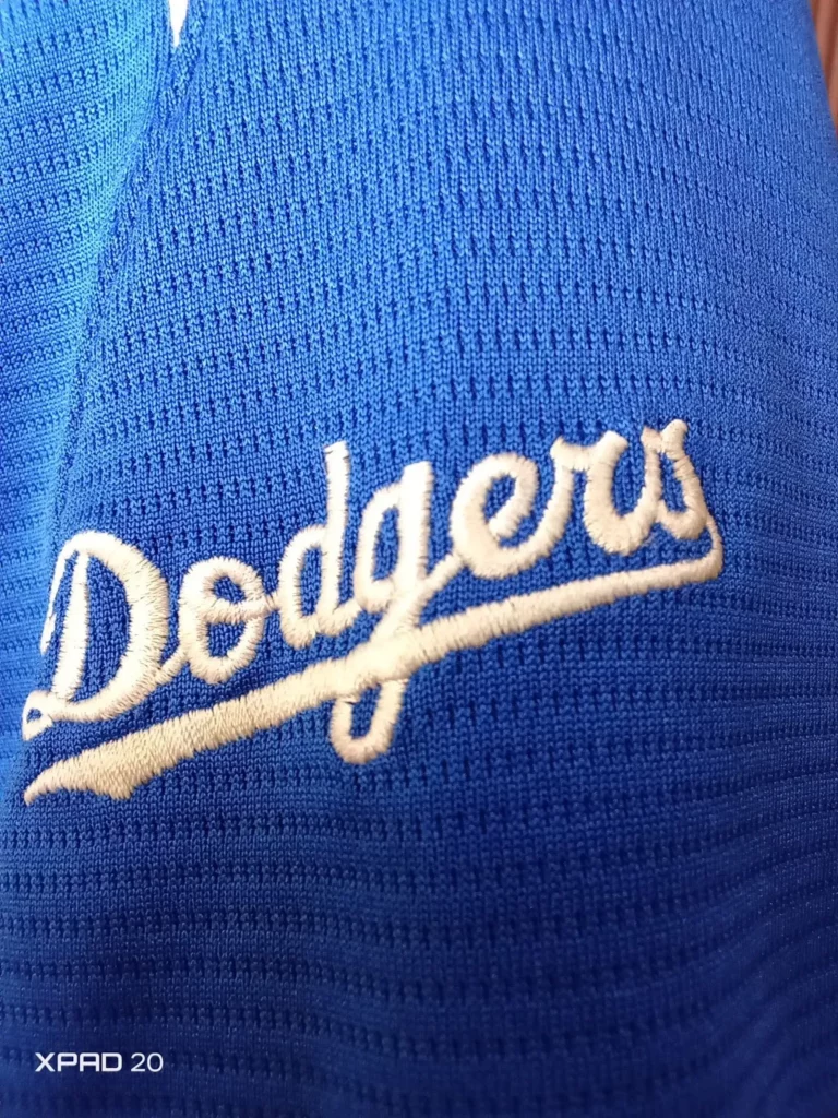 infinix xpad 20's camera shot of la dodgers logo.