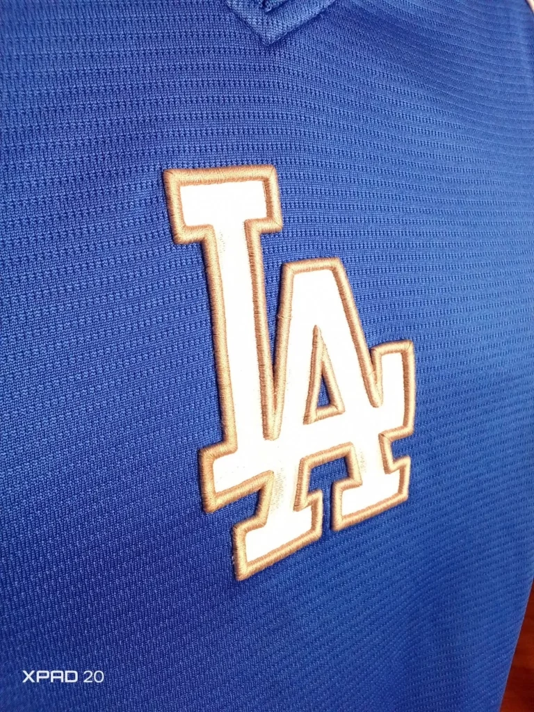 infinix xpad 20's camera shot of LA dodgers logo.