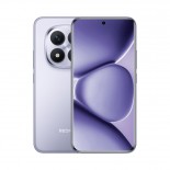 A clean, white-background product render showing three color variations of the Redmi Note 15 Pro/Pro+ phone. Each variation is displayed as a pair of phones: one showing the back and the other showing the front screen.

Left pair: A light purple phone with a circular camera module on the back. The phone next to it shows a screen with a swirling purple and light purple wallpaper that matches the back color.

Center pair: A light green/aqua phone with the same camera module. The screen next to it has a similar swirling wallpaper in matching green and teal colors.

Right pair: A white phone with a subtle, textured pattern on the back. The screen next to it has a blue swirling wallpaper.
The text at the bottom reads, "REDMI Note 15 Pro/Pro+ via, GSMArena."