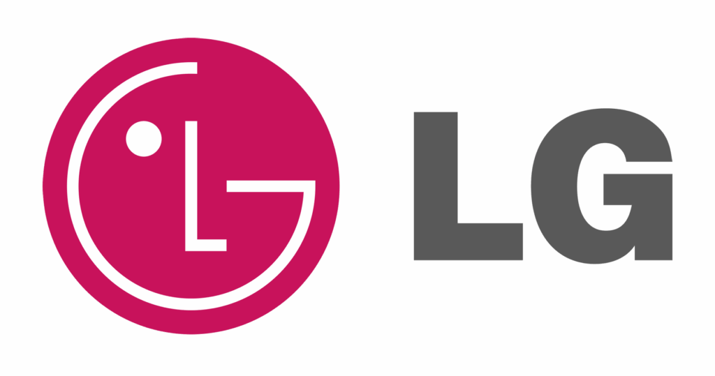 The LG logo, with the stylized 'L' and 'G' in a circle on the left and the gray text 'LG' on the right.
