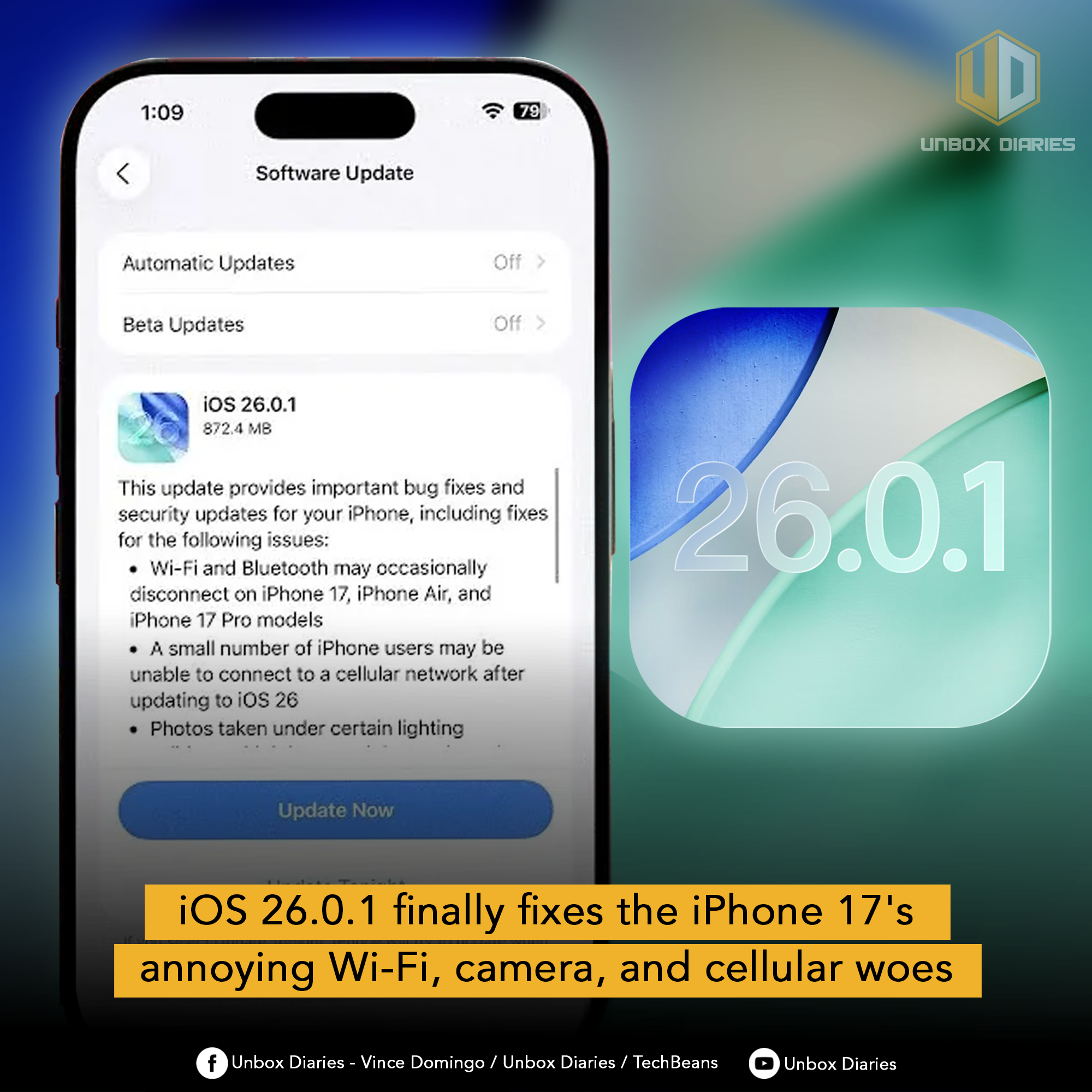iOS 26.0.1 finally fixes the iPhone 17's annoying Wi-Fi, camera, and ...