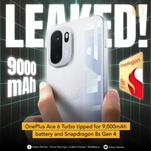 OnePlus Ace 6 Turbo tipped for 9,000mAh battery and Snapdragon 8s Gen 4