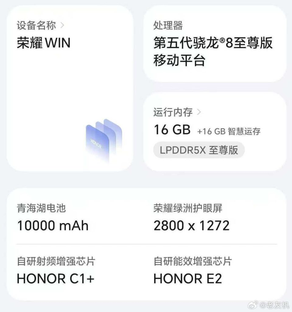 HONOR Win leaks: 10,000mAh battery, snapdragon 8 elite gen 5, and active cooling fan revealed