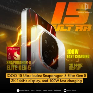 iQOO 15 Ultra leaks: Snapdragon 8 Elite Gen 5, 2K 144Hz display, and 100W fast charging.