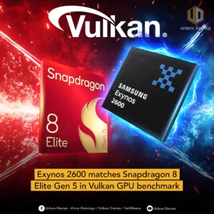 Exynos 2600 matches Snapdragon 8 Elite Gen 5 in Vulkan GPU benchmark.