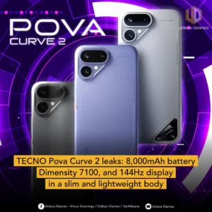 TECNO Pova Curve 2 leaks: 8,000mAh battery, Dimensity 7100, and 144Hz display in a slim and lightweight body.