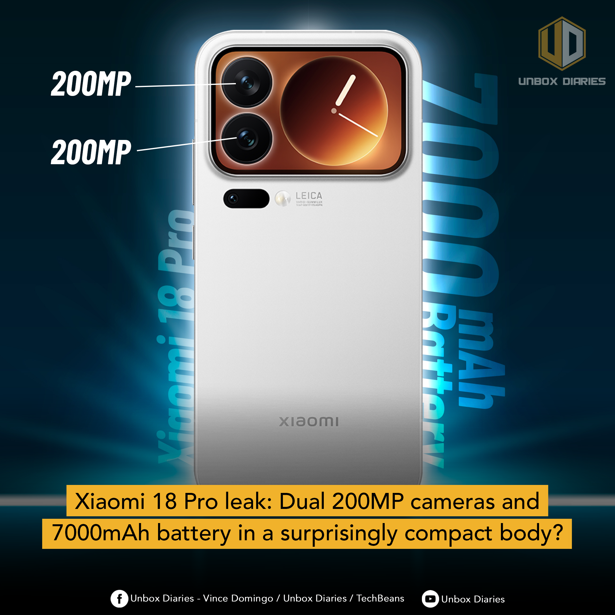 Xiaomi 18 Pro leak: dual 200MP cameras and 7000mAh battery in a ...