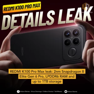 REDMI K100 Pro Max Leak: 2nm Snapdragon 8 Elite Gen 6 Pro, LPDDR6 RAM, and up to 1TB storage.