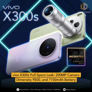 vivo X300s Full Specs Leak: 200MP Camera, Dimensity 9500, and 7100mAh Battery.