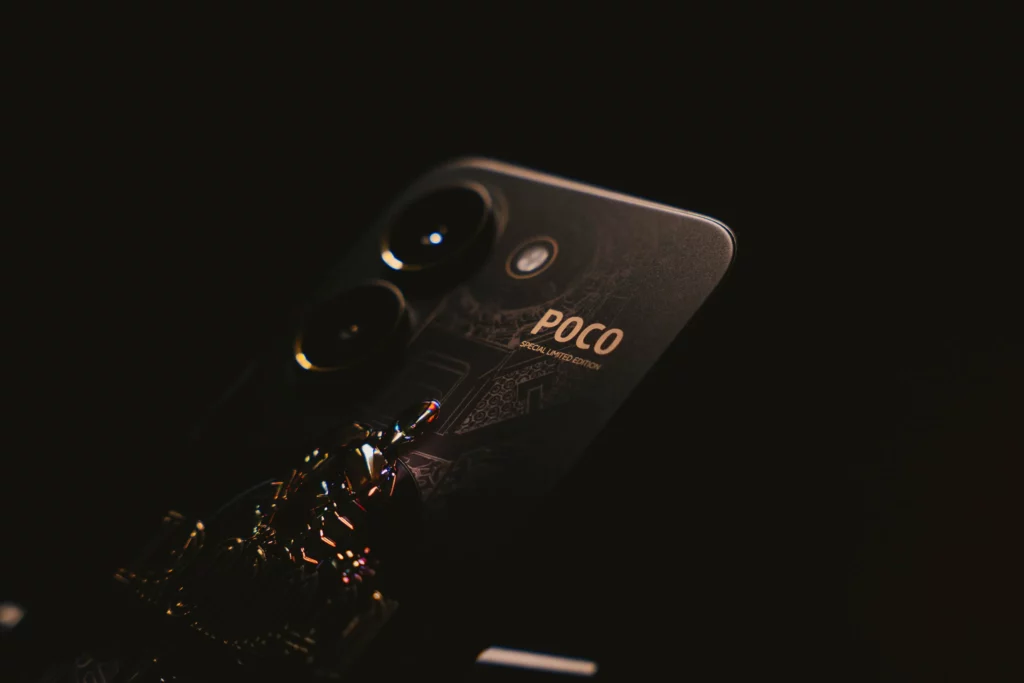 A stylish shot of the POCO X8 Pro Iron Man Edition with an emphasis on the words "POCO Special Limited Edition".