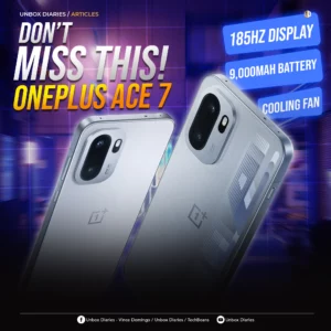 OnePlus Ace 7 Leak: 185Hz Display, Cooling Fan, and 9,000mAh Battery.