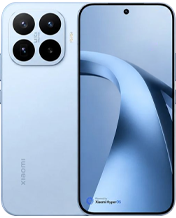 A back and front view of the Xiaomi 17T in a light sky blue color. The device features a square quad-camera setup on the rear with Leica optics and a minimalist "Xiaomi" logo at the bottom. The front display is nearly bezel-free, showcasing a blue silk-like abstract wallpaper and a small punch-hole selfie camera at the top center.