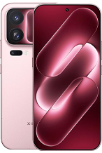 Front and back view of a pink Xiaomi 18 Pro smartphone showcasing a large display with a deep red pill-patterned wallpaper on the front, and a rear camera module with two lenses, flash, and sensor on the back.