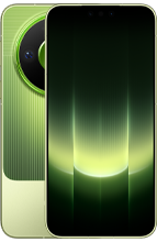 Front and back view of the HUAWEI Mate 90 Pro Max smartphone in green, featuring a front display with a glowing green wallpaper and a textured rear panel with a large circular camera module.